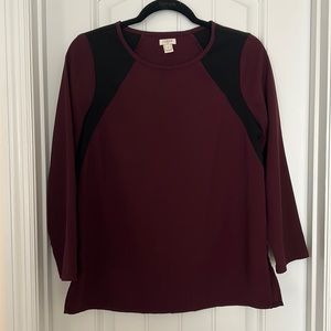 J Crew Maroon Knit Blouse